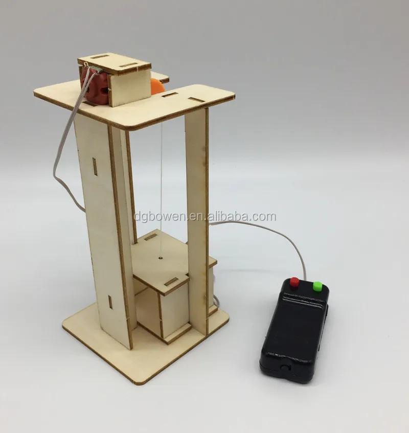 Creative DIY Electric Lift Handmade Elevator Model Children Assembled Toys 