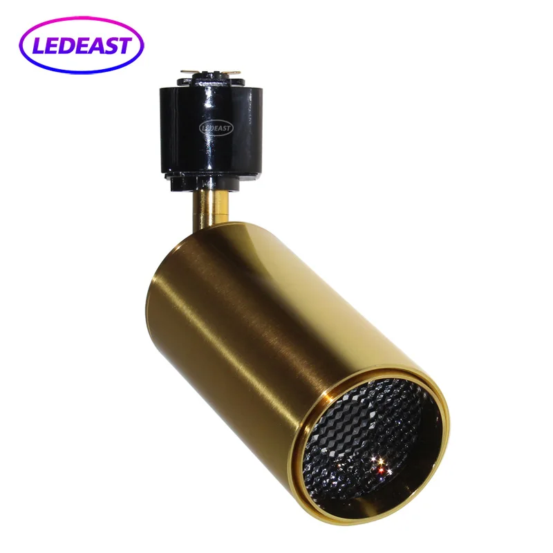 LEDEAST TL5410B Led Track Light 12W Golden Color Track Luminaire With Anti-Glare Mesh 8 degree Beam Angle