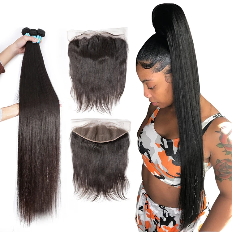 

virgin brazilian human hair,2 Sets, Natural color,1b#,1#(can be dyed any color)