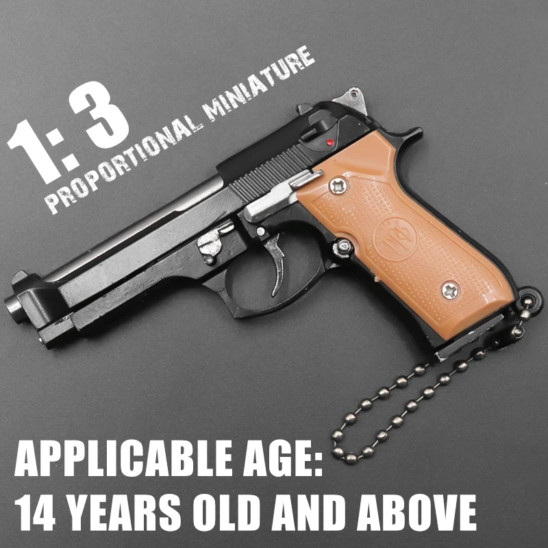 Mini Gun Front Handle 92F Mini Metal Pistol for Toy Gun Keychain Miniature Model Pendant for ...