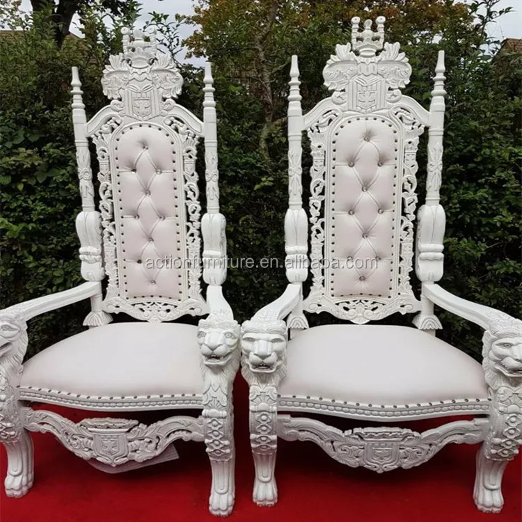 Hot Sale Cheap Royal Throne King Queen Stainless Steel Golden High Back