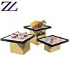 Commercial Hotel Banquet buffet food cake stand riser rack 3 pcs acrylic tabletop square high tea sweet dessert display stand