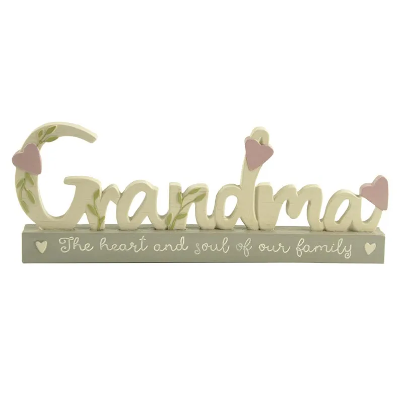 Wall mount hanging cutout letters wooden sign sister plaque on the base polyresin plaques for homedecor