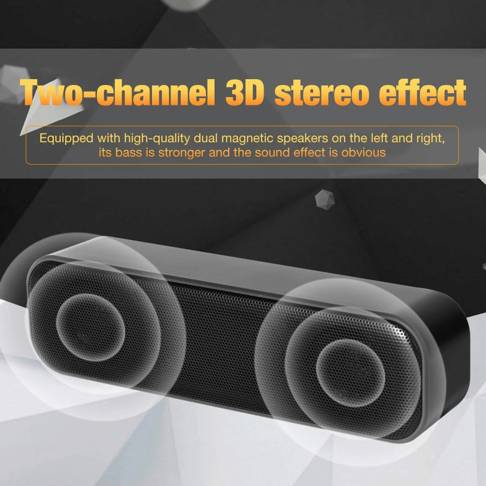 USB Computer Speaker Mini Portable Soundbar Speaker USB Powered Stereo Loudspeaker for PC Desktop Laptop - ANKUX.COM