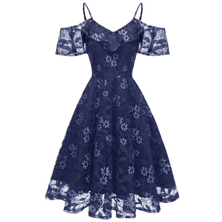 blue 1950s dress