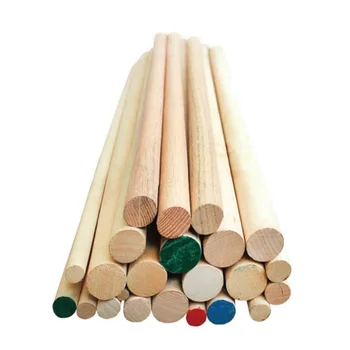 Oem Custom Birch Rods Threaded Wooden Dowel Wooden Stick