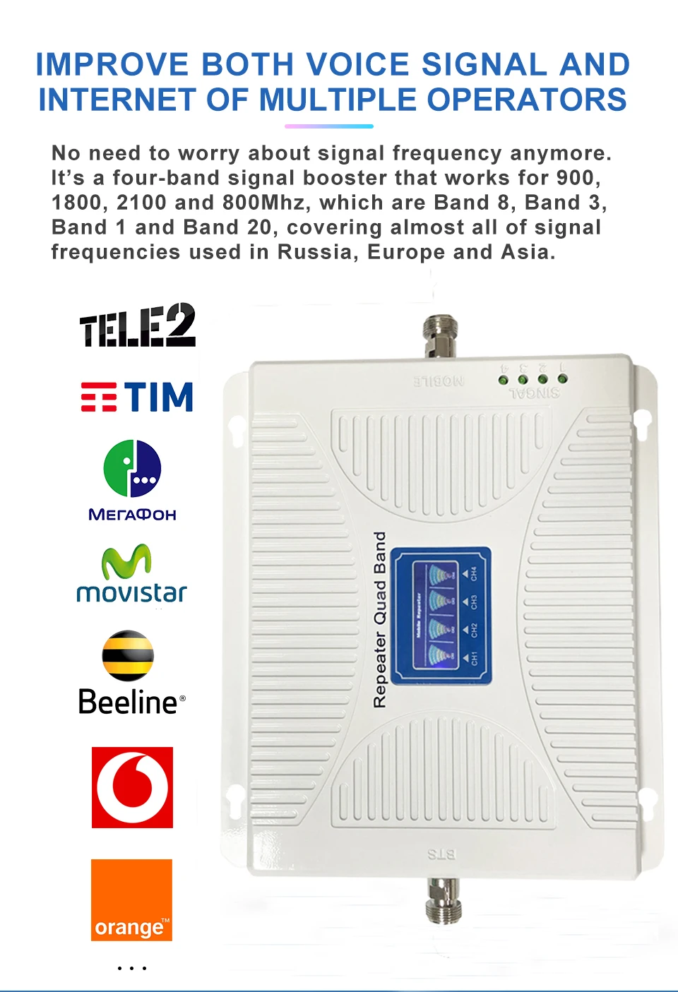 Cellular Repeater Gsm 3g 4g Cell Phone Signal Booster Rf