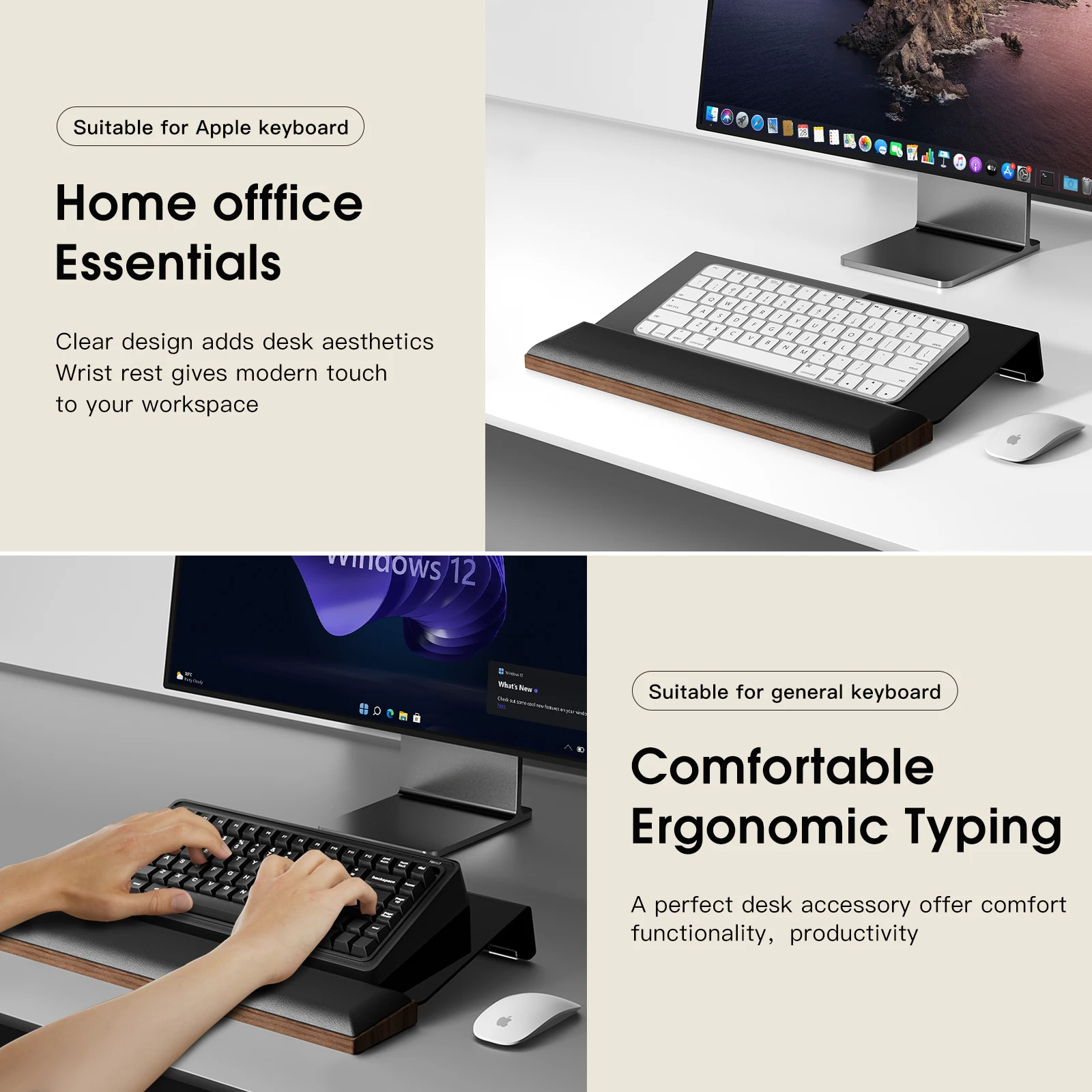 Keyboard Wrist Rest Riser Storage Ergonomic Computer Palm Rest Stand