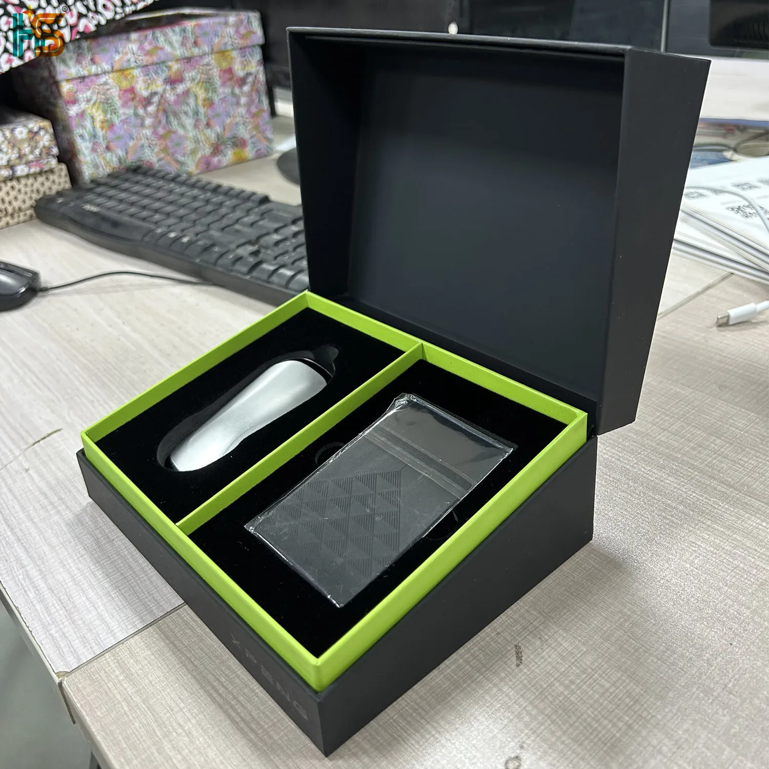Luxury Black Color Flip Top Rigid Box Custom Computer Mouse And Mouse ...
