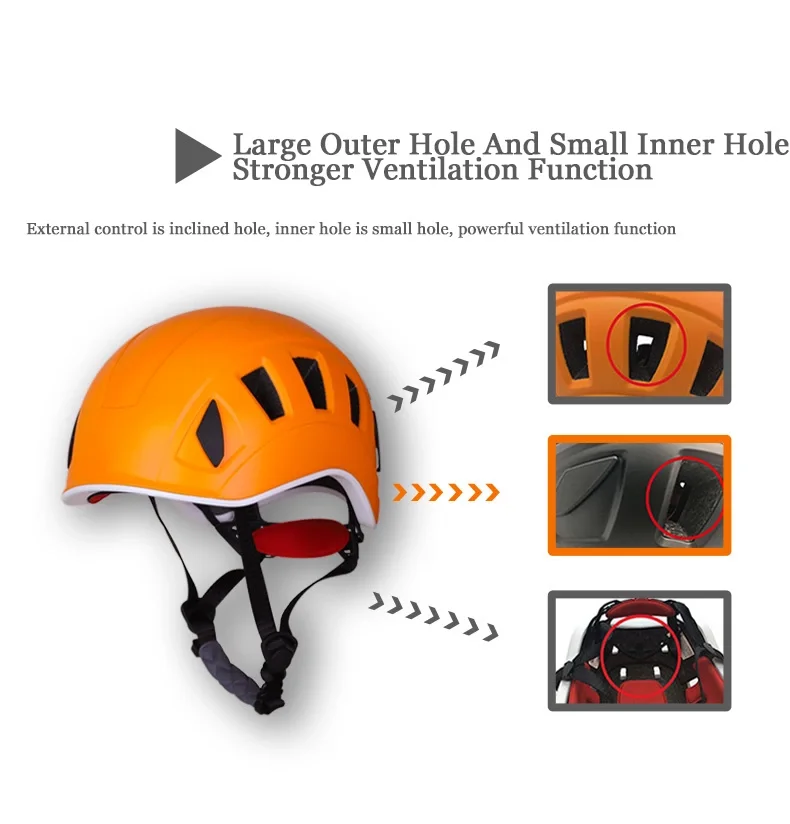 Adult Custom Red Outdoor Rock Climbing Safety Helmet Factory Direct