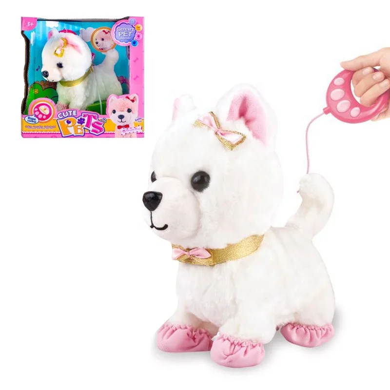 Cute plush toy walking dog remote control stuffed dog role play pet care play set