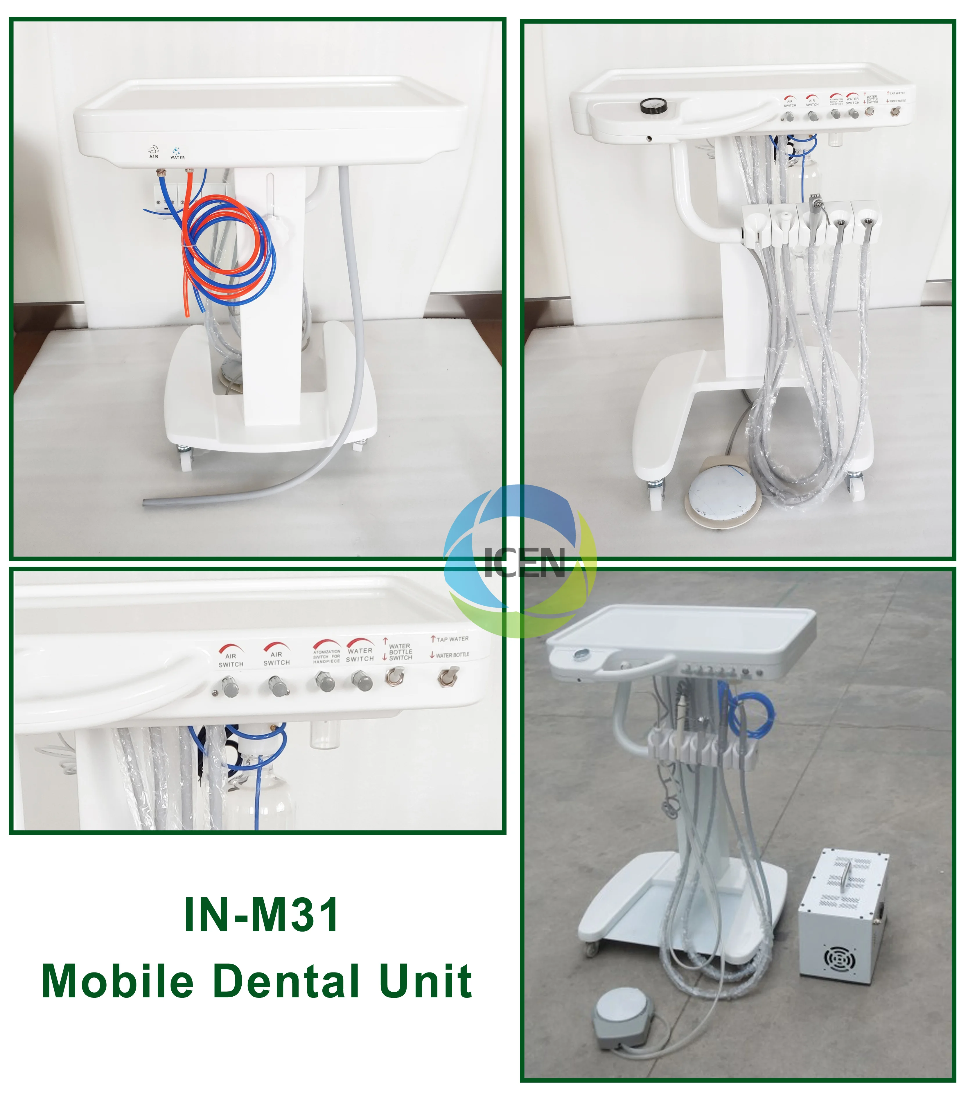 IN-M31 Mobile Dental Unit Cart Trolley Delivery System with Compressor