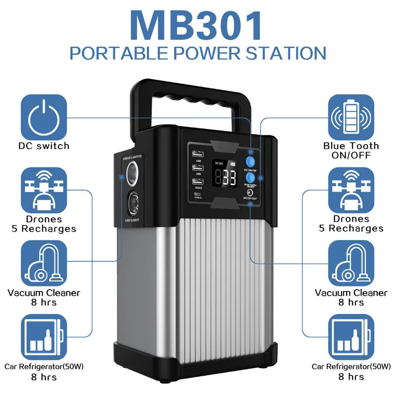 110v 220v 300w 500w 100w 200w Output High Capacity Power Bank For