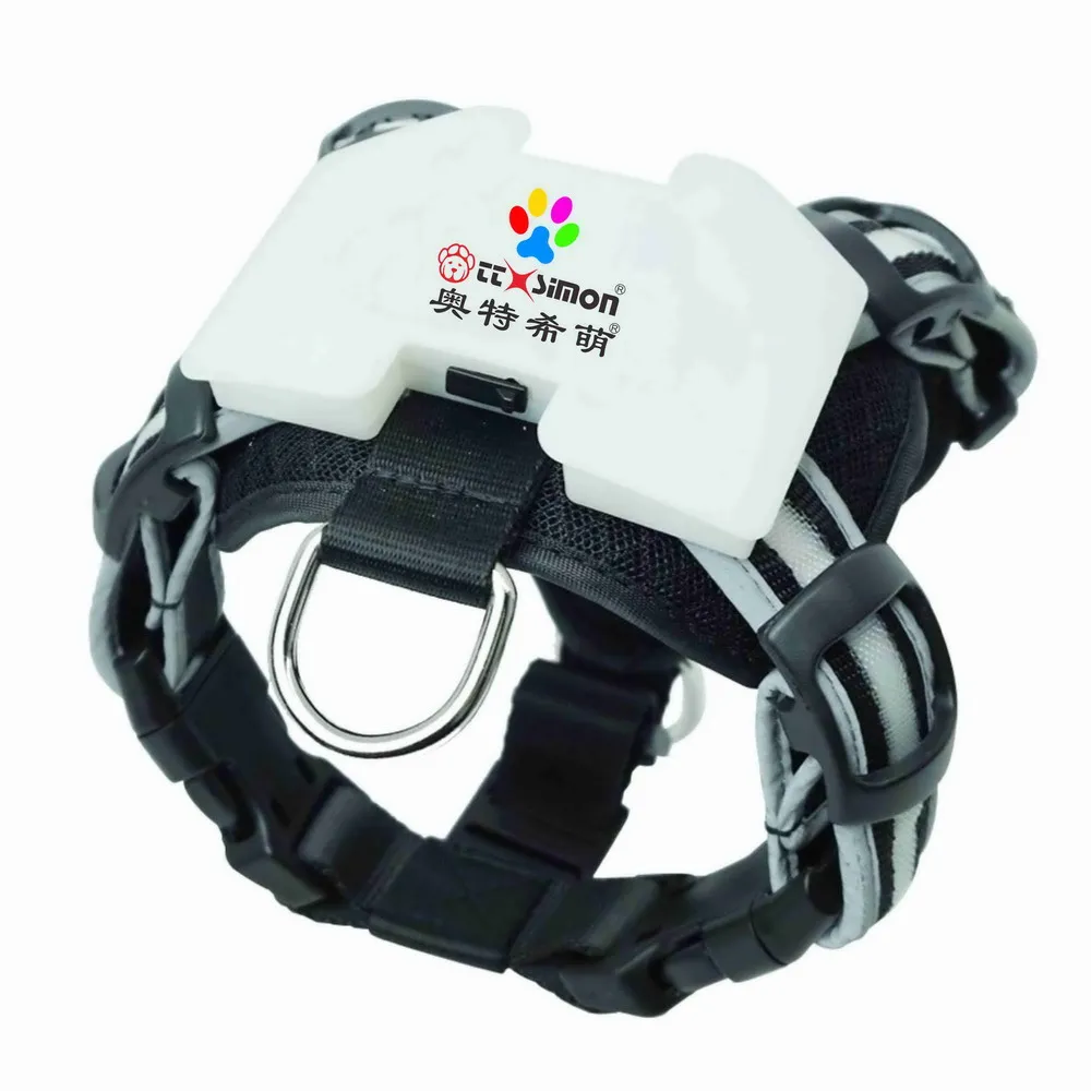 

cc simon led dog harness oem dog harness customizable dog collar rechargeable, Multicolor