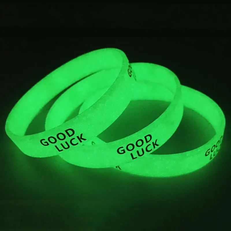 Glowing In Dark Transparent Silicone Wristbands/custom Silicone