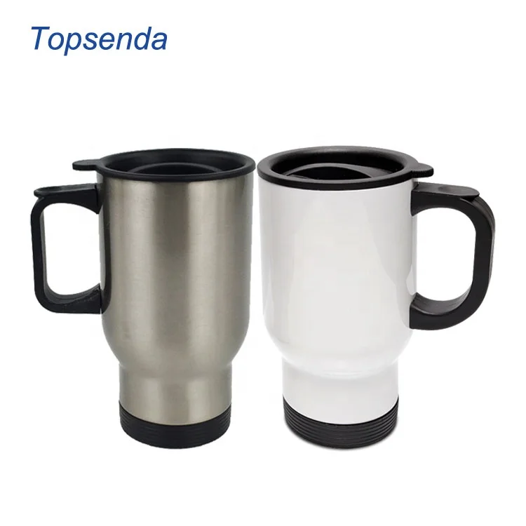 450ml stainless steel white auto car mug double wall sublimation travel cup wholesale