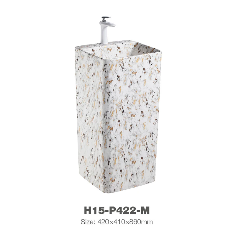 Fashionable Design Ceramic Bathroom Wash Basin Rectangular Sink Washing Basin H15-P422-M