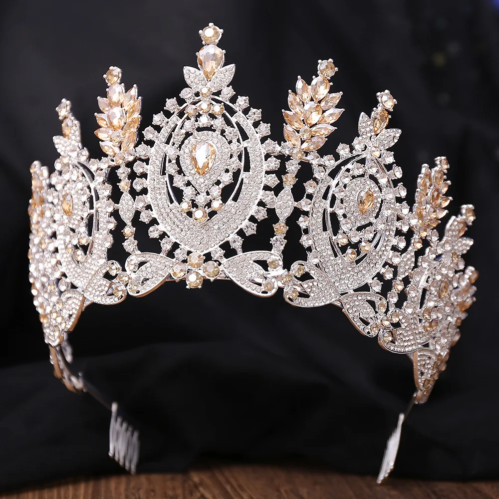 High Quality Crown Luxury Crystal Rhinestone Beauty Pageant Headpiece ...
