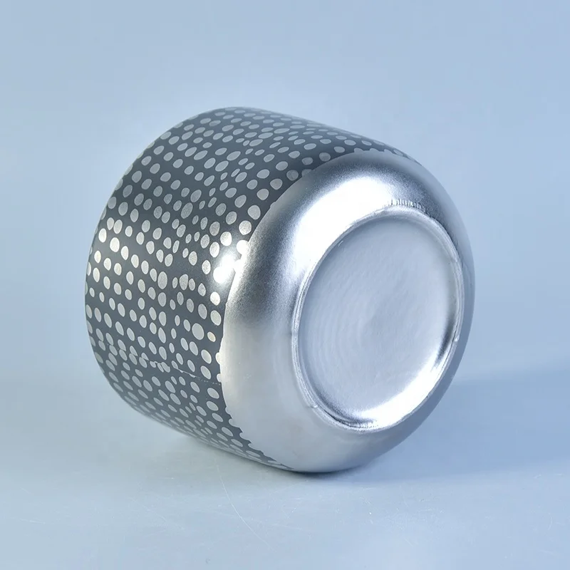 Handmade plating silver ceramic candle containers votive scented candle jar wedding centerpieces
