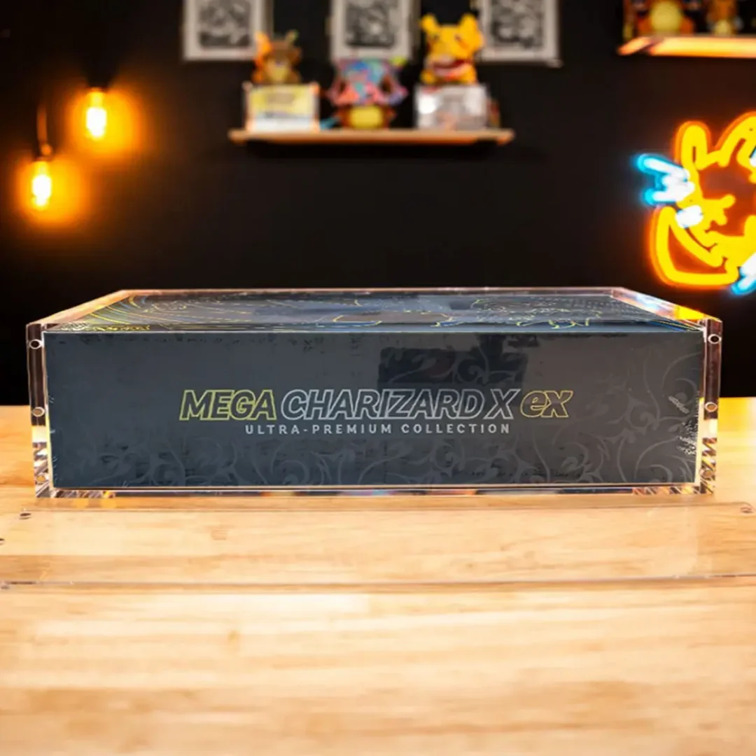 Acrylic Display Case for Mega Charizard UPC Box - UV Resistant