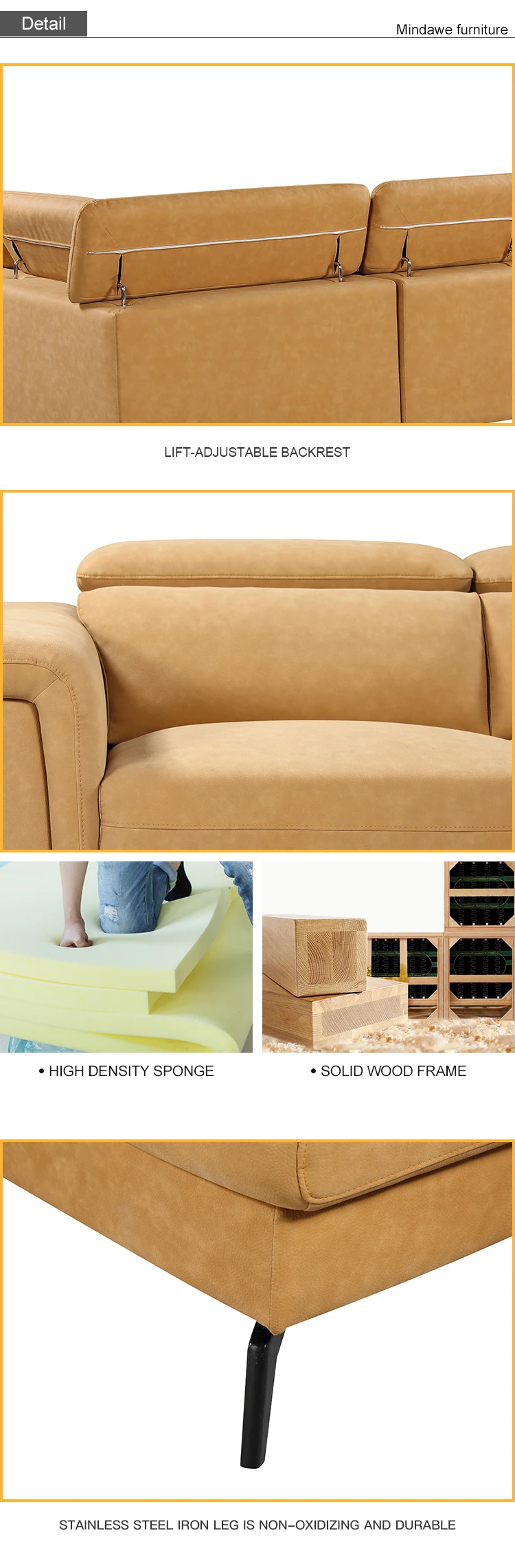 Plastic Packing Genuine Leather Sofa, Living Room Furniture Sofa, Modern 3 + 2 Seater Sofa Set