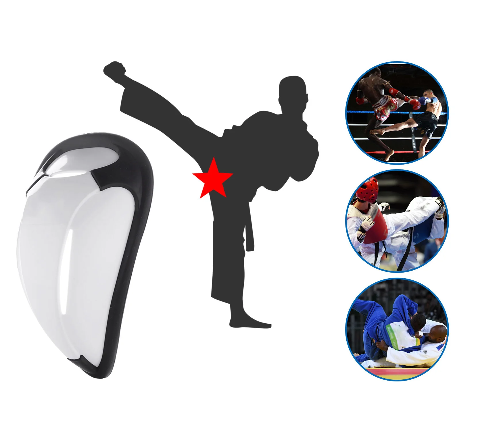 Taekwondo Karate Martial Arts Groin Guard Crotch Protector for Men 