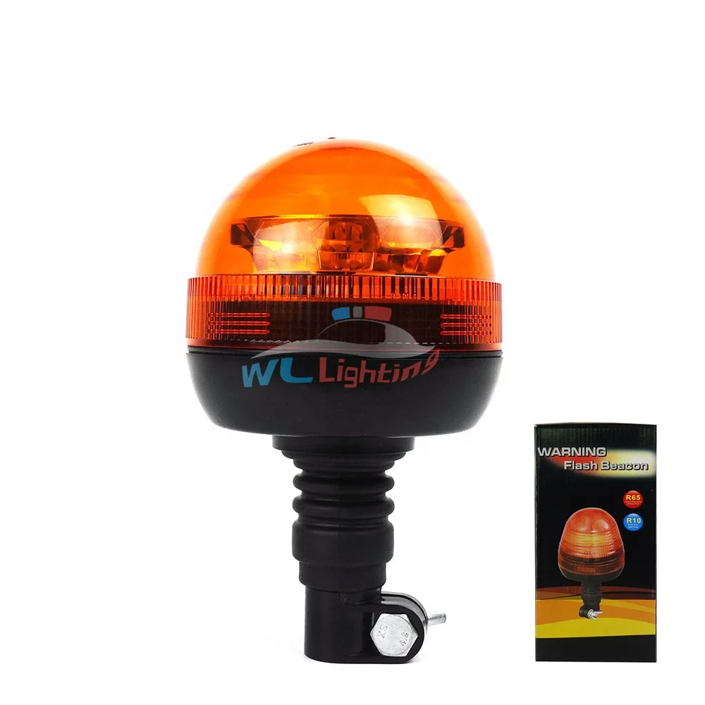 12W Amber 12 LED flashing mini beacon bar with 12V 24V Flexible Pipe Warning light LED Strobe Beacon