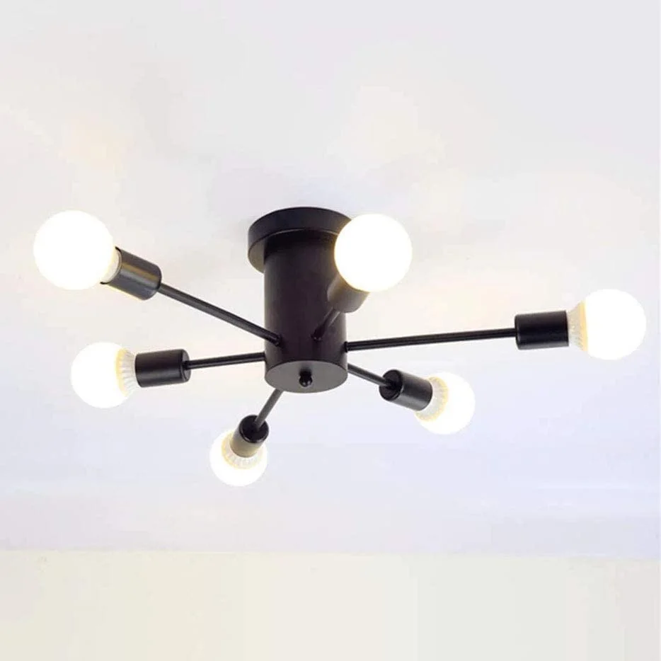 Chandelier Lighting Black Kitchen Light Fixtures Ceiling Lamp Industrial Semi Flush Mount Ceiling Lights Buy 6 Heads Sputnik Chandelier Modern Metal Ceiling Light Industrial Pendant Lighting Fixtures Without Bulbs Restore Ancient Ways