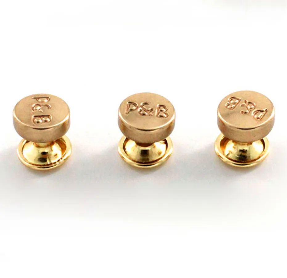 Custom Engraved Logo Metal Rivets For Leather Bags High Quality Metal