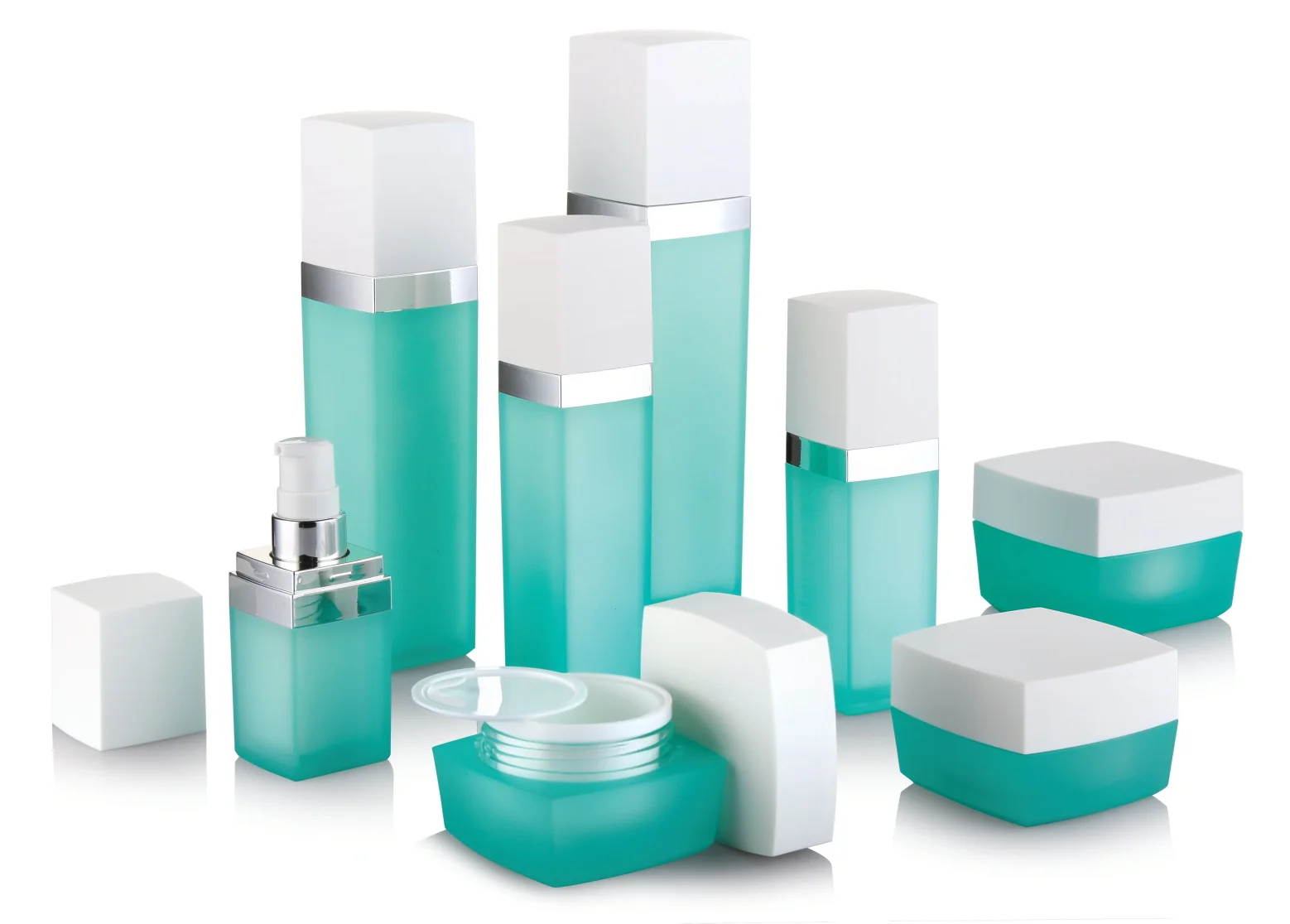 5g 15g 方形花式塑料化妆品包装丙烯酸面霜瓶和瓶子套装