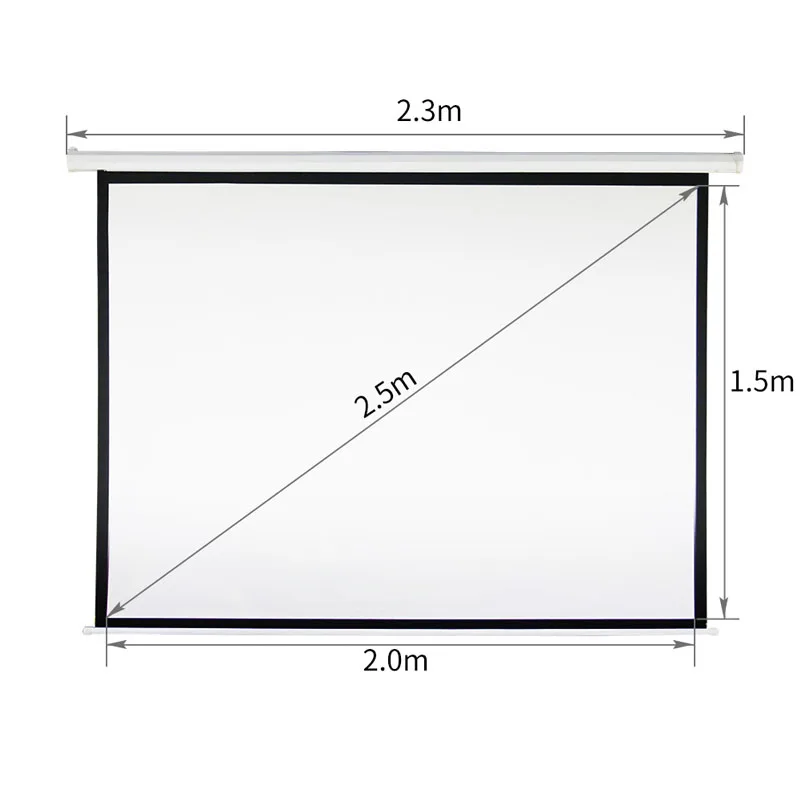 High Quality 100~150 Inch Wall Mount Office Retractable Motorized Electric Fabric Projection Screen