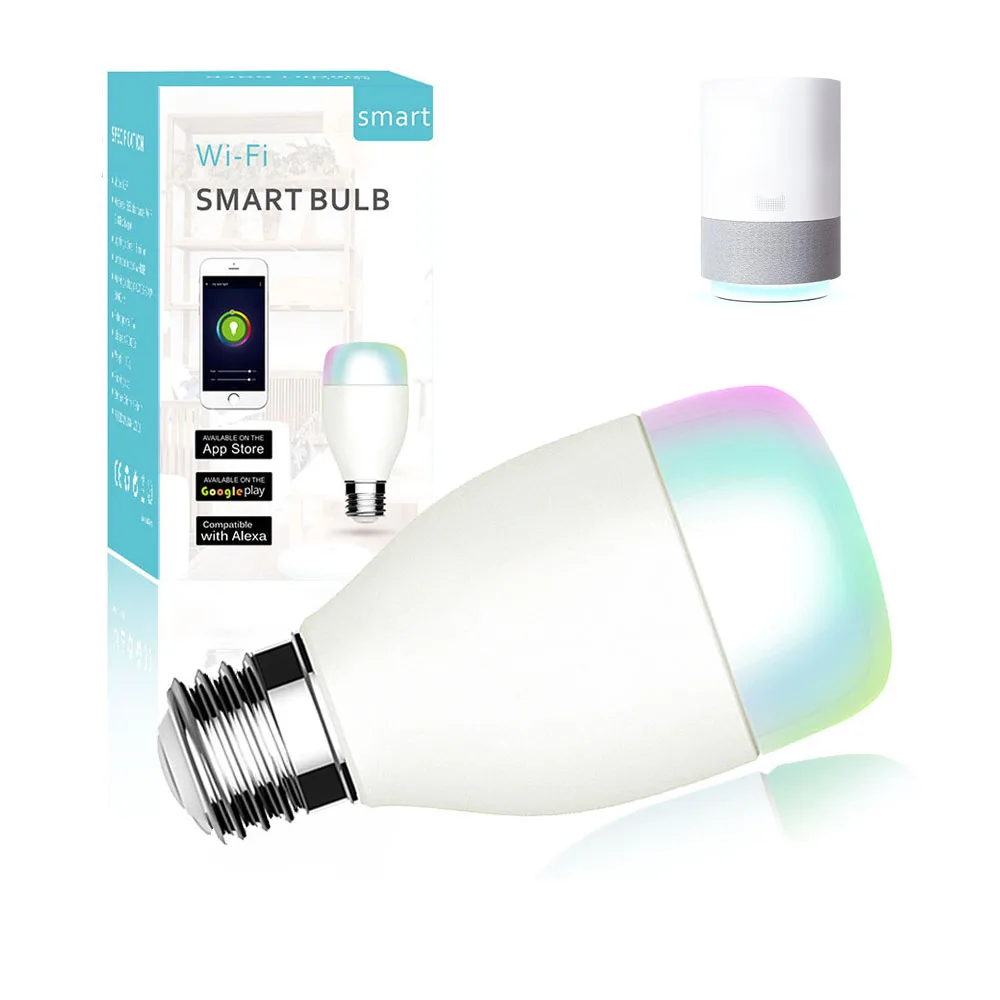 WIFI LED Bulb Magic Smart Home RGBW Bulb 7W RGBW E27 B22 Dimmable Group LED Light Smart Compatible With Alexa Google Home