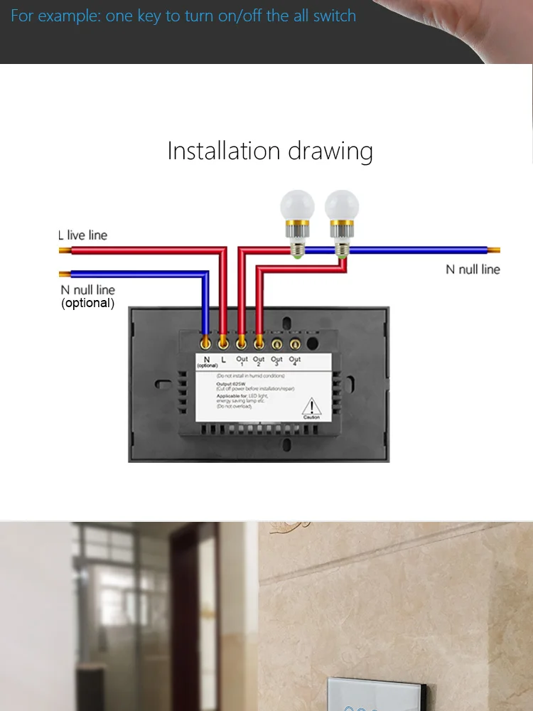 Smart Home Automation Touch Glass Panel 2Gang Smart Zigbee Wall Switch Compatible Alexa and Google Home Zigbee Switch - ANKUX.COM