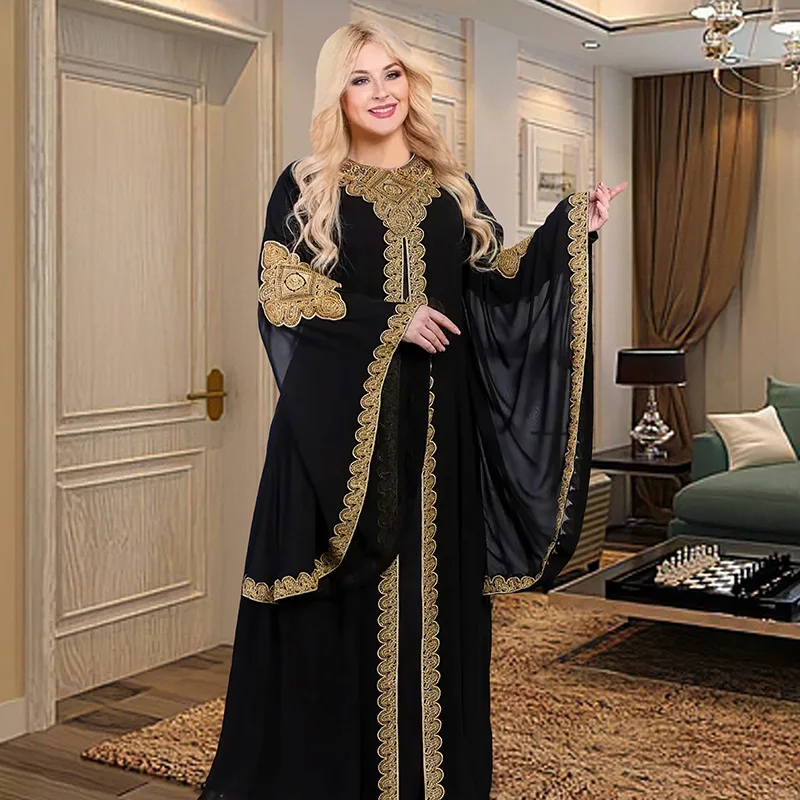Abaya Traditionnelle et Ethnique, Robe Longue Élégante de Luxe pour Femme Musulmane Grossiste Turquie