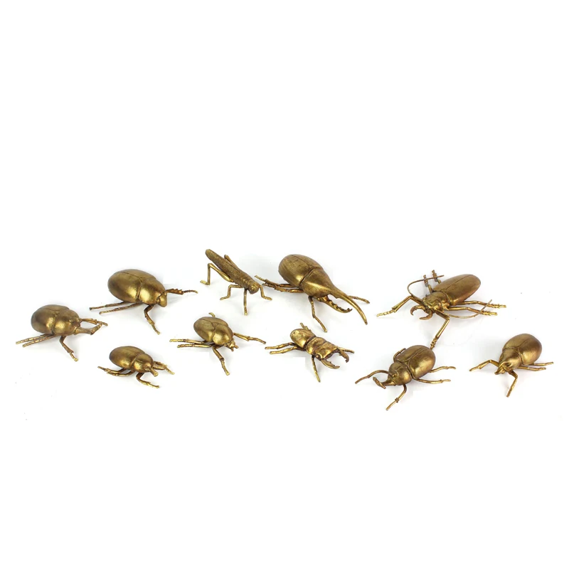 Wholesale Resin New 3D Gold leaf Ants beetle Insect gift Sculpture For Home Decoration supplier