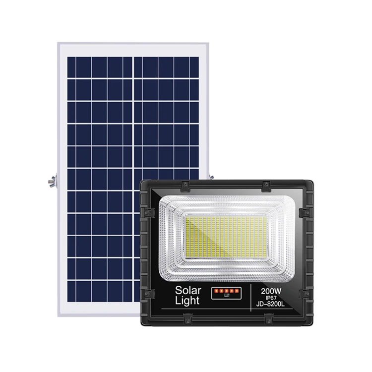 Remote Control Reflector Solar Flood Lights with Battery Charge Indicator, High Lumens 200W Solar Light Reflector