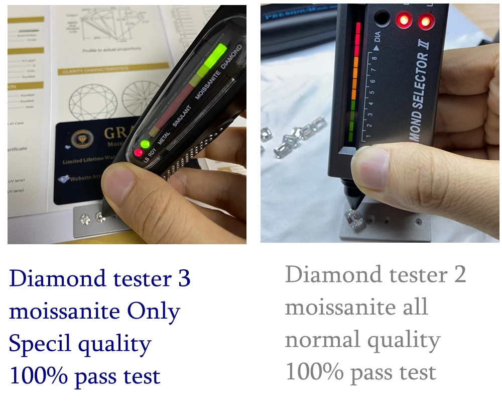 Hq Gems 100% Pass Tester 3 Excellent Cut 5mm 0.5 Carat Fake Cvd Diamond ...