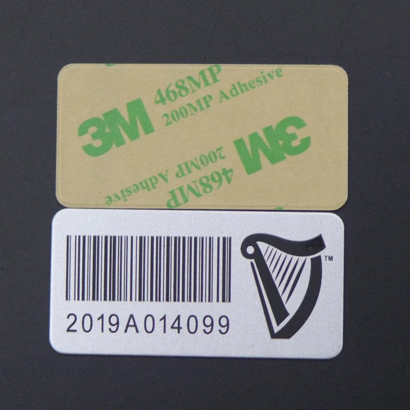Aluminum Laser Engraved Serial Number Sticker Asset Tag Printing Qr