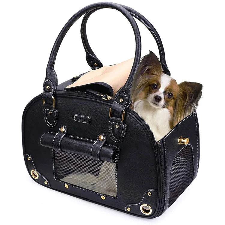 New Design Foldable Pet Carrier Tote Dog Carrier Bag Waterproof Pu