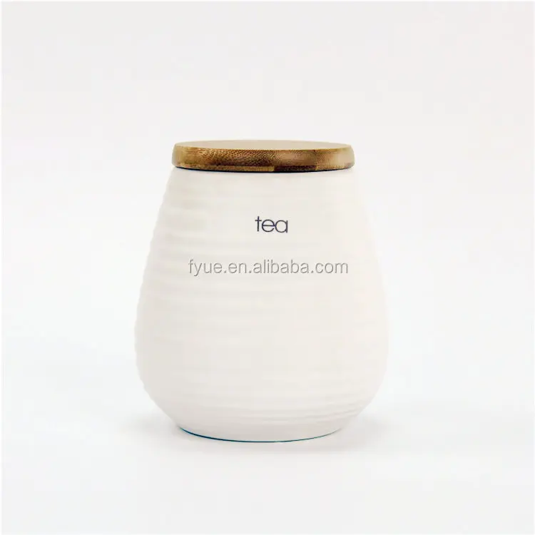 OEM Widely Used Customized White Ceramic Porcelain Kitchen Food Canisters for Tea Coffee Sugar factory