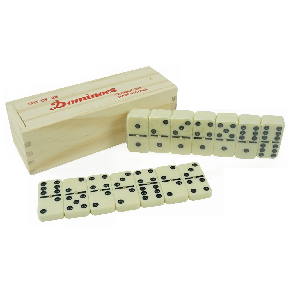 Double 6 Professional Dominoes Game With Brass Spinner Ivory Domino