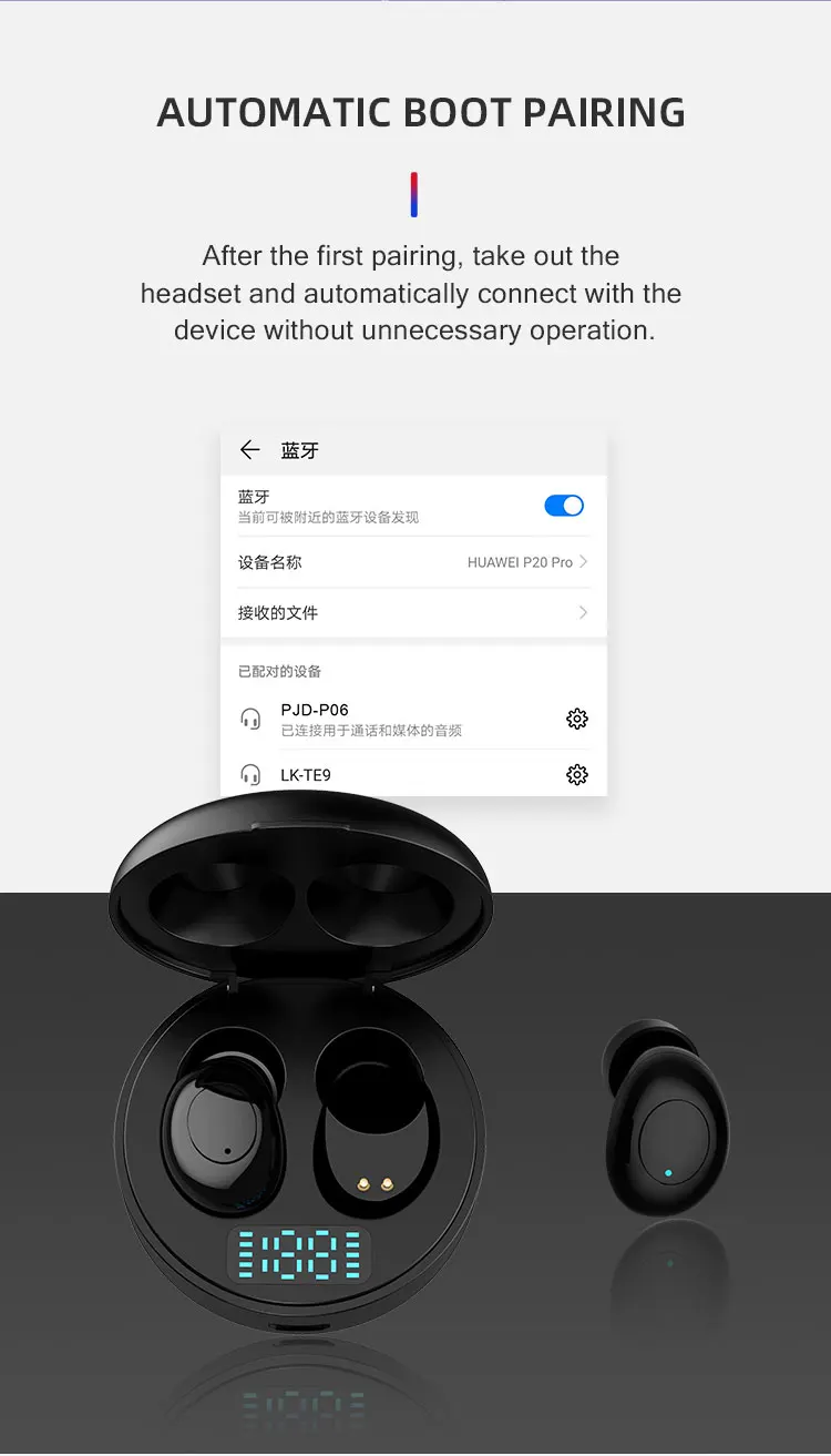 P06 TWS wireless headset supports SIRI function control 5.0 noise reduction control for Android Iphone Xiaomi - ANKUX.COM