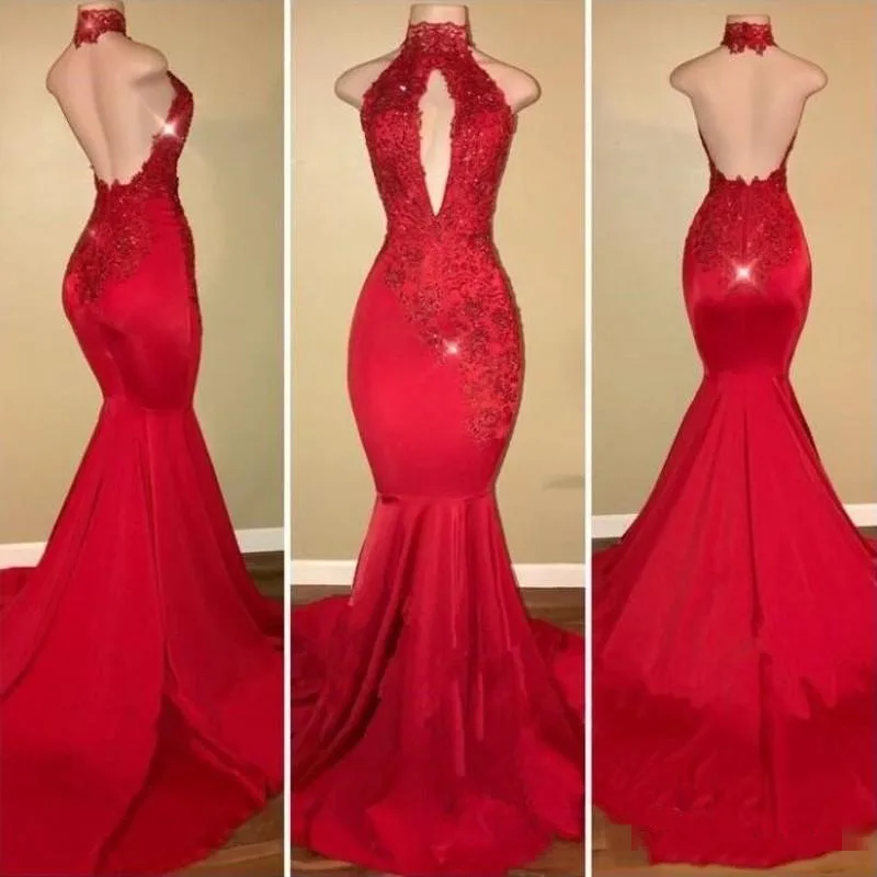 girls red prom dress