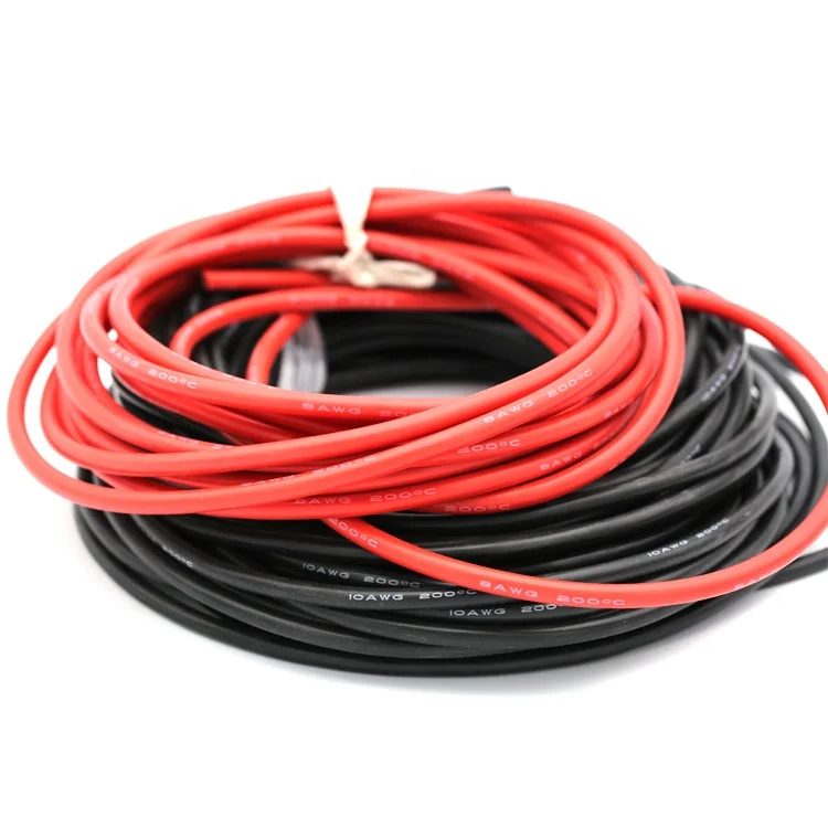 
RC Soft High Temperature Silicone Wire 6AWG 8AWG 10AWG 12 14 16 18 20 22 AWG Cable Red Black color For Lipo Battery ESC Servo 