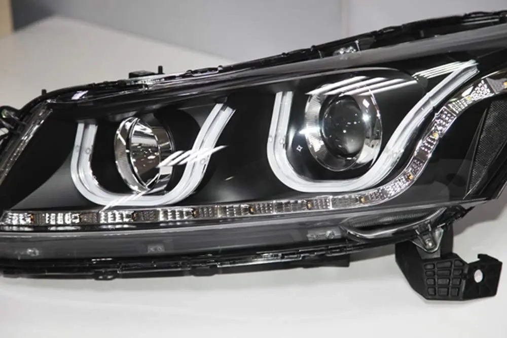 For Honda Accord Led Strip U Angel Eyes Headlight Front Lamp 2008 To