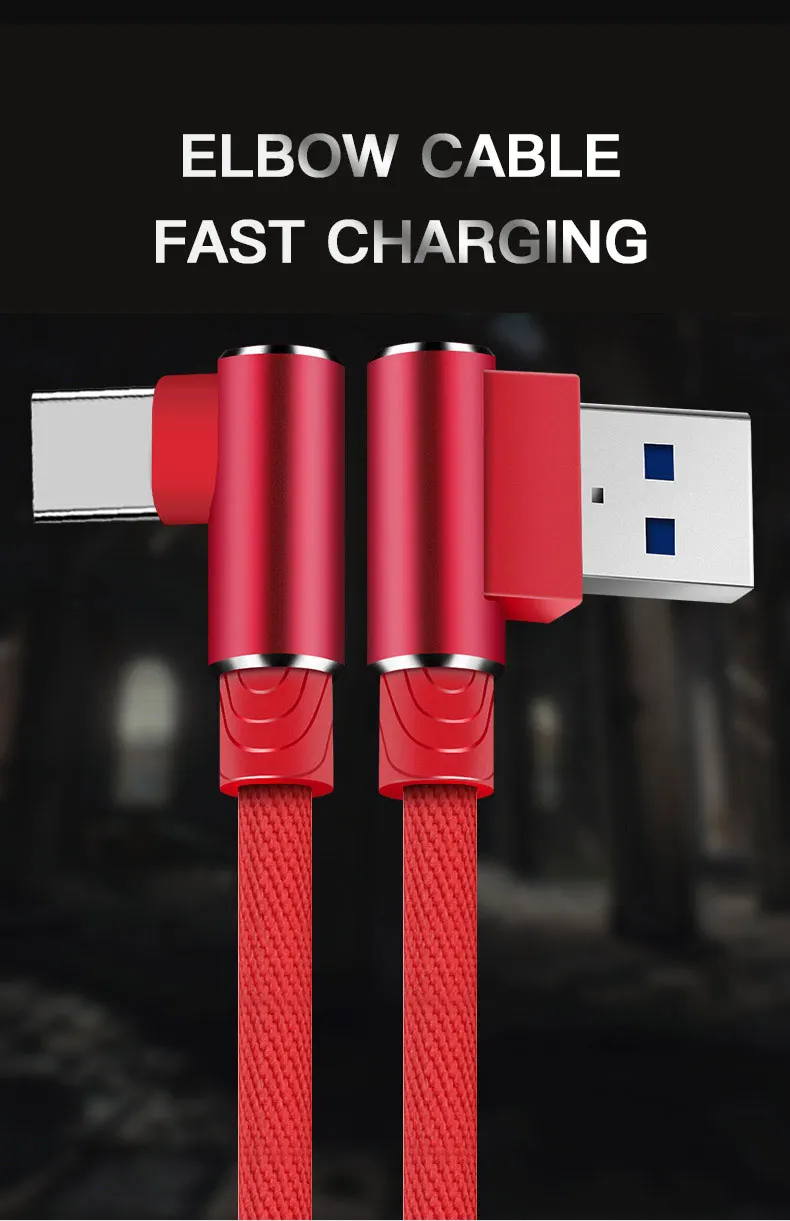 Hight Quality Nylon Braided Double Elbow Fast Charging Micro USB cable - ANKUX.COM