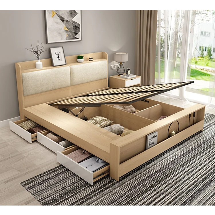 Popular Modern Fashion Style Luxury Solid Wood Bed For Bedroom ...