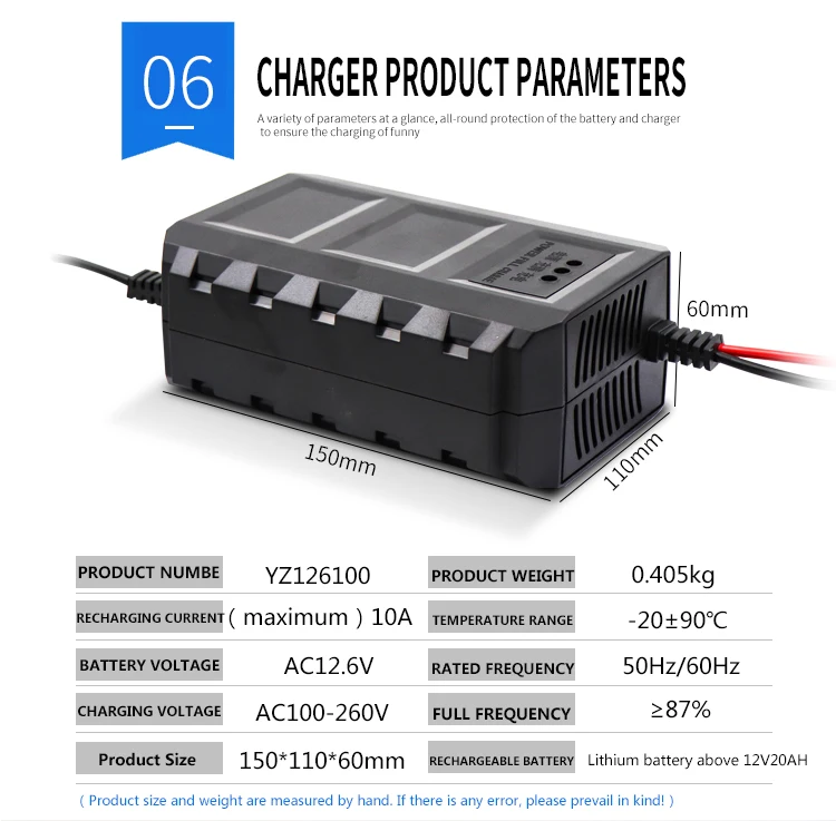 Lifepo4 Lithium 12v 10 Amp Rechargeable Portable Battery Charger - Buy ...