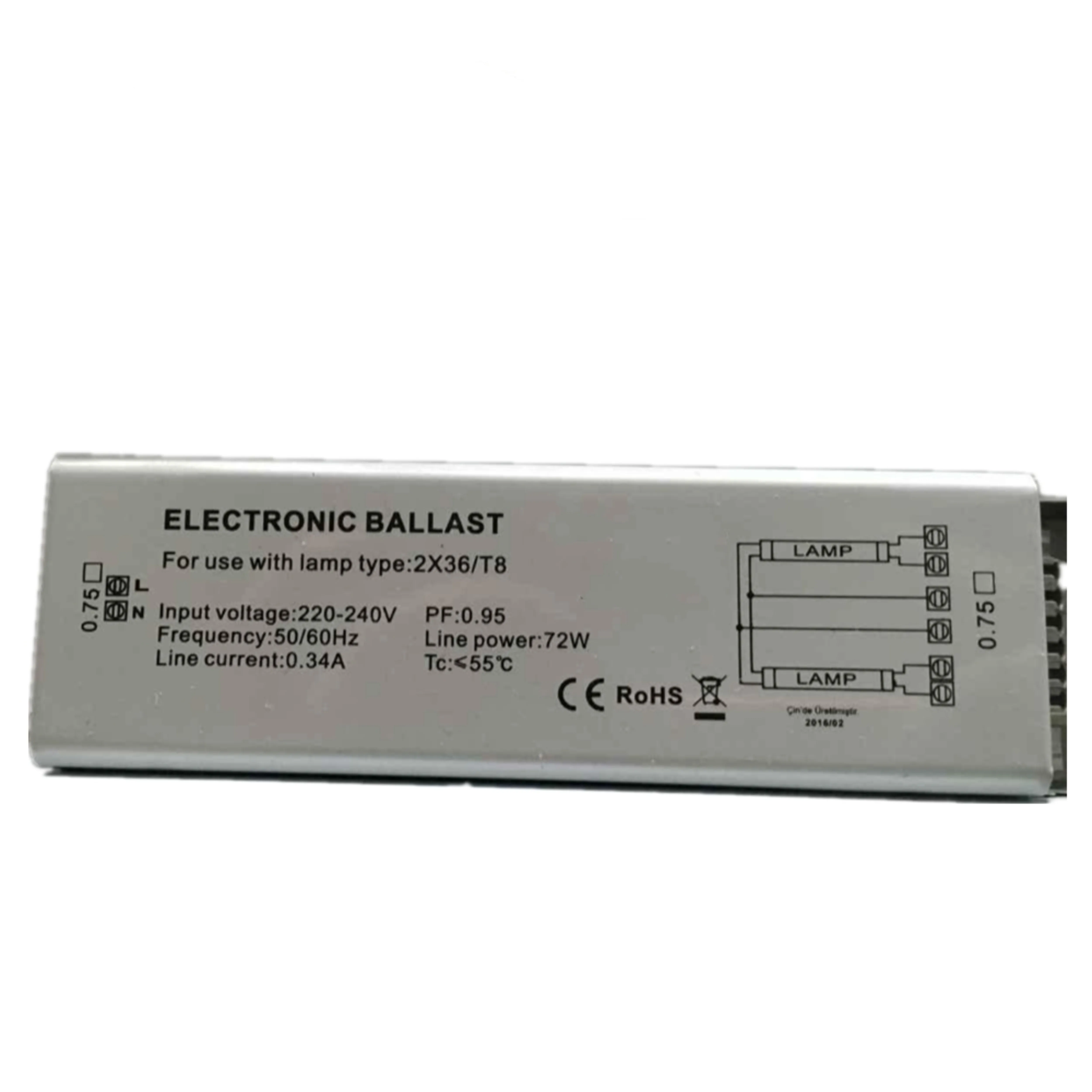 Wide Voltage Fluorescent Lamp Balla USE 2X36 T8 electronic ballast
