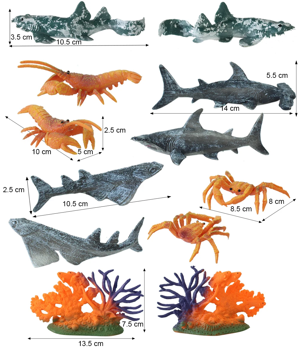 Sea Life Educational Natural Class Gift Plastic Sea Animal Toy With
